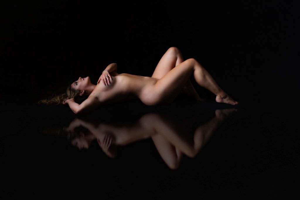 boudoir photography woman laying down